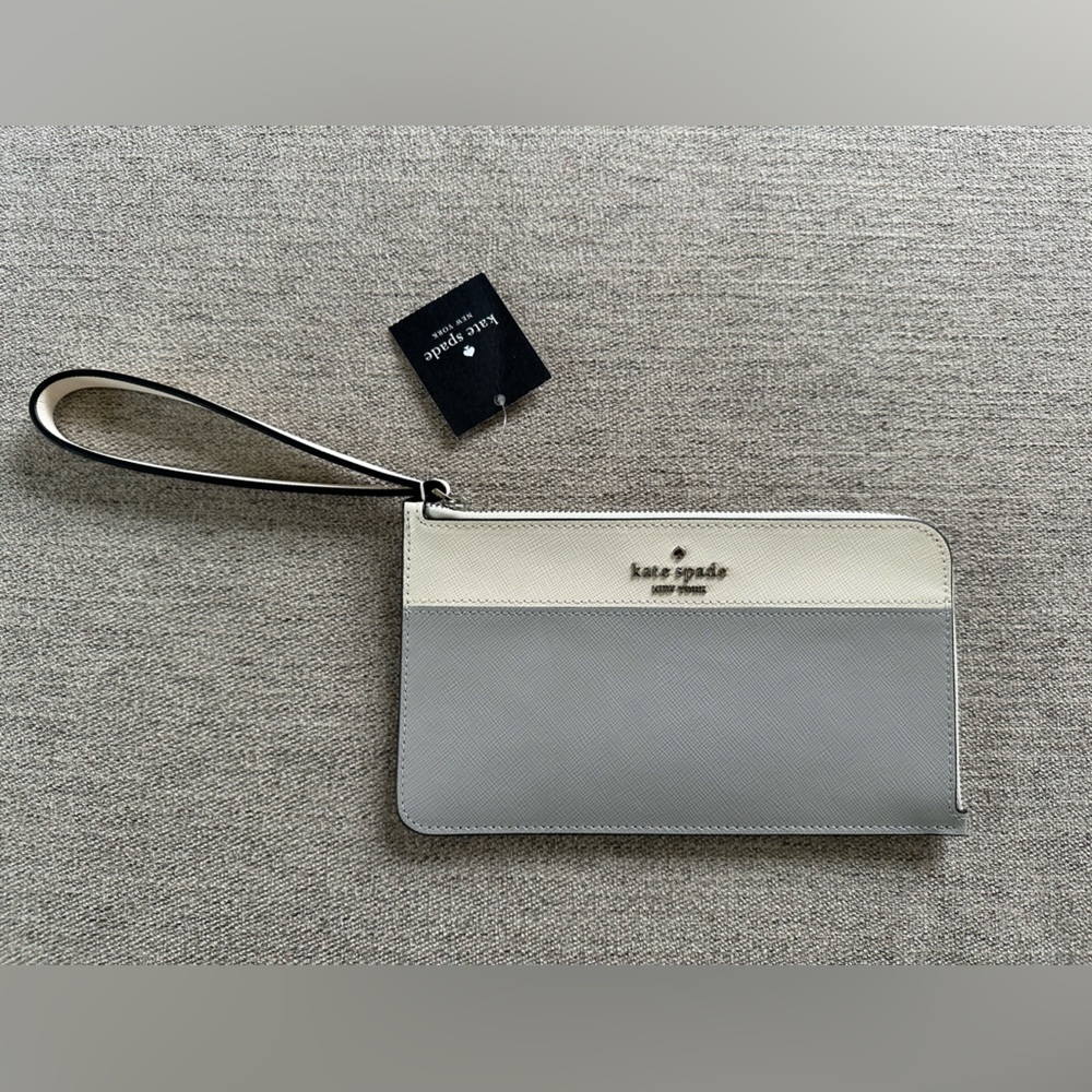 Kate Spade Gray and Cream Wristlet Wallet